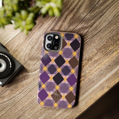 Purple Geo Plaid Tough Phone Cases