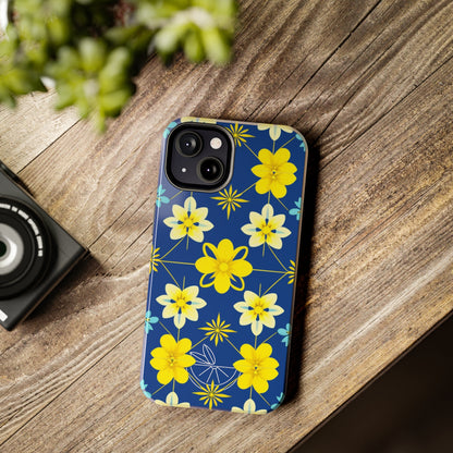 Vintage Yellow Flowers Tough Phone Cases