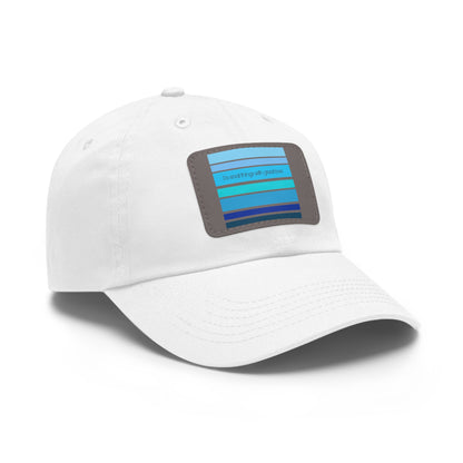 HLC Blue Stripes Dad Hat with Leather Patch (Rectangle)