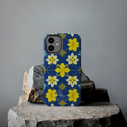 Vintage Yellow Flowers Tough Phone Cases