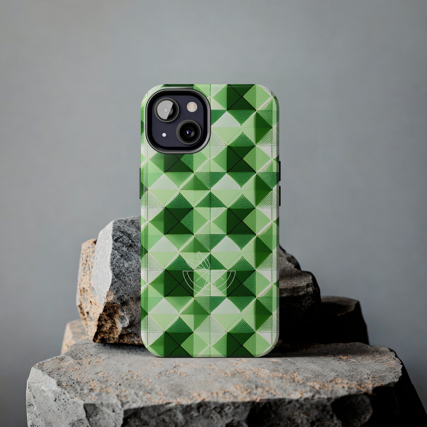 Go Green and White! Geo Print Tough Phone Cases