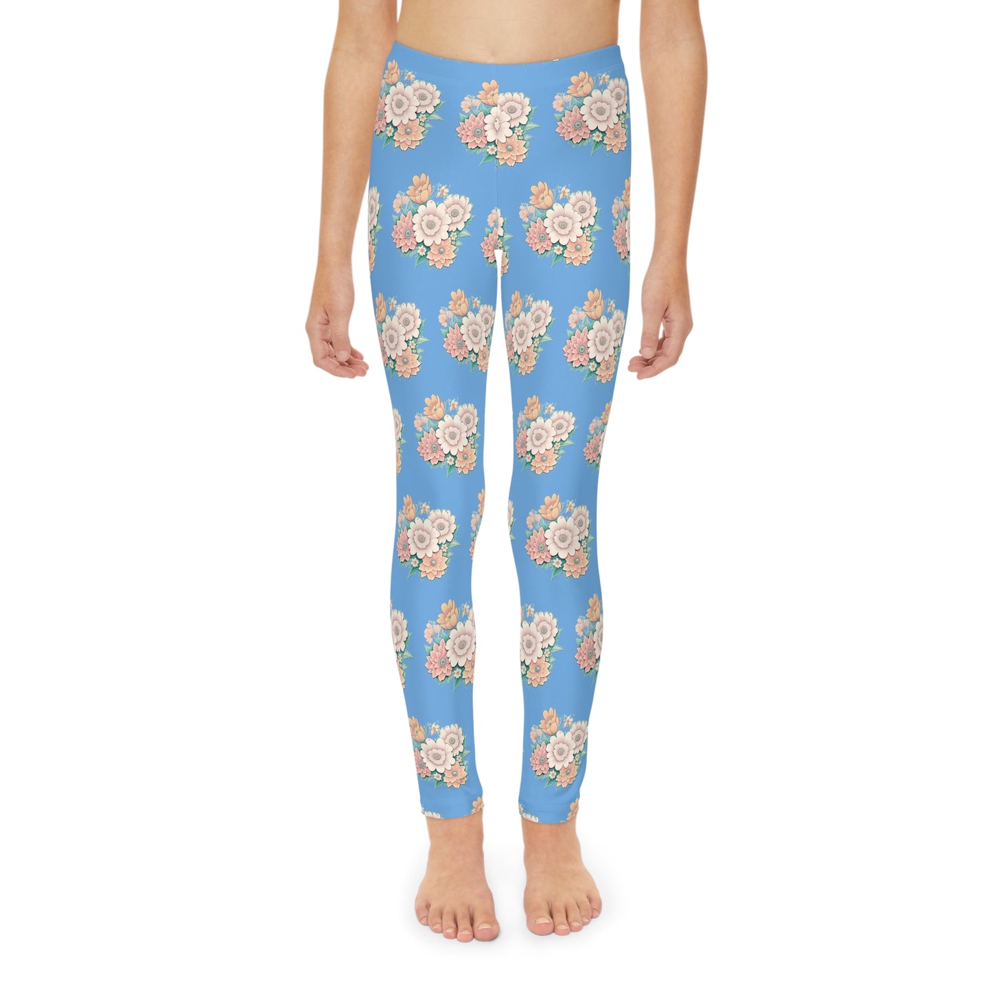 Hail Mary Flowers Youth Full-Length Leggings (AOP)