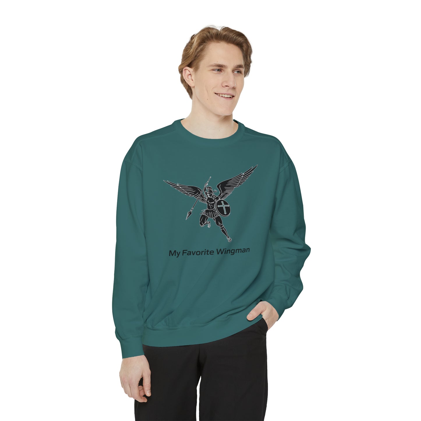 Archangel Saint Michael Unisex Garment-Dyed Sweatshirt