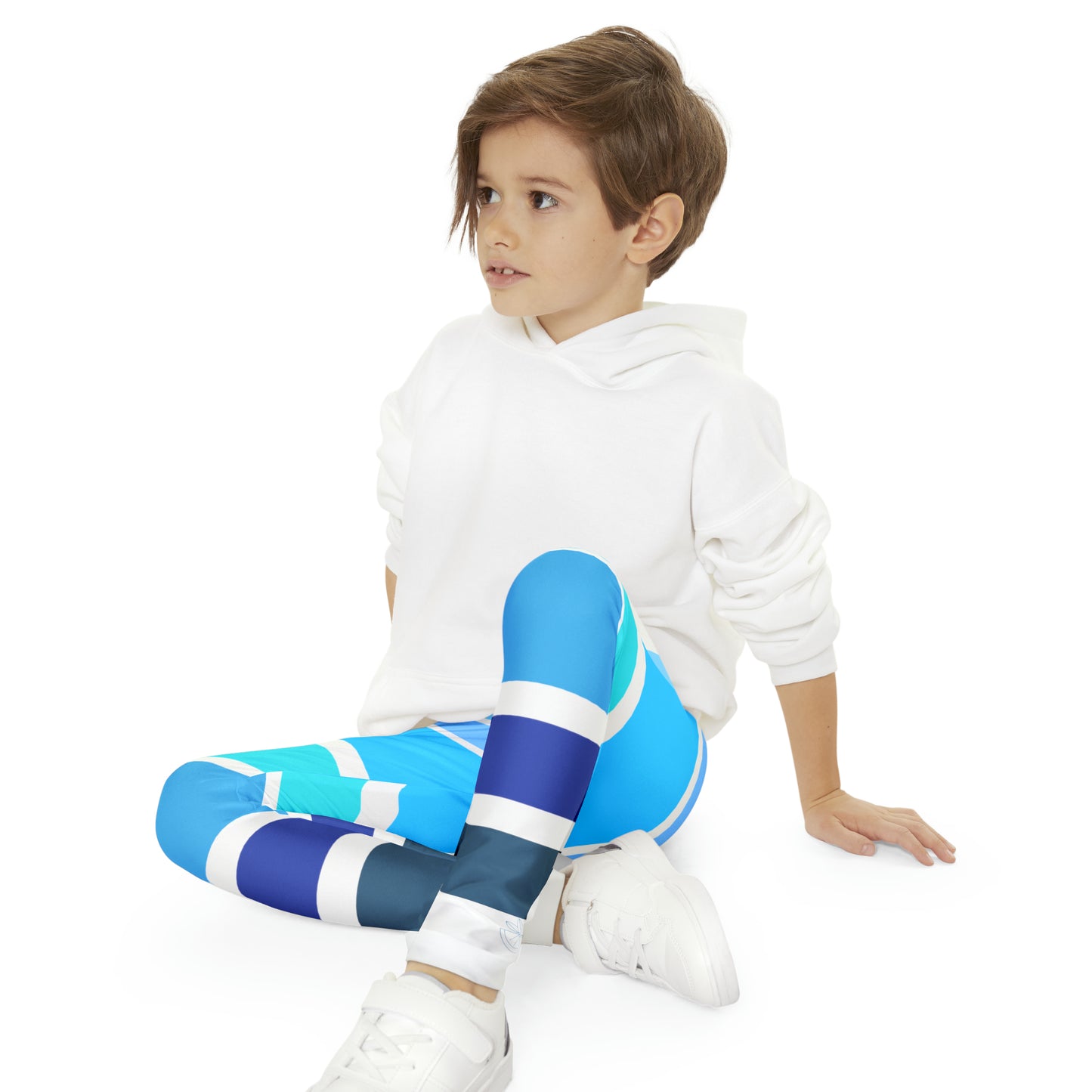 HLC Blue Stripes Youth Full-Length Leggings (AOP)