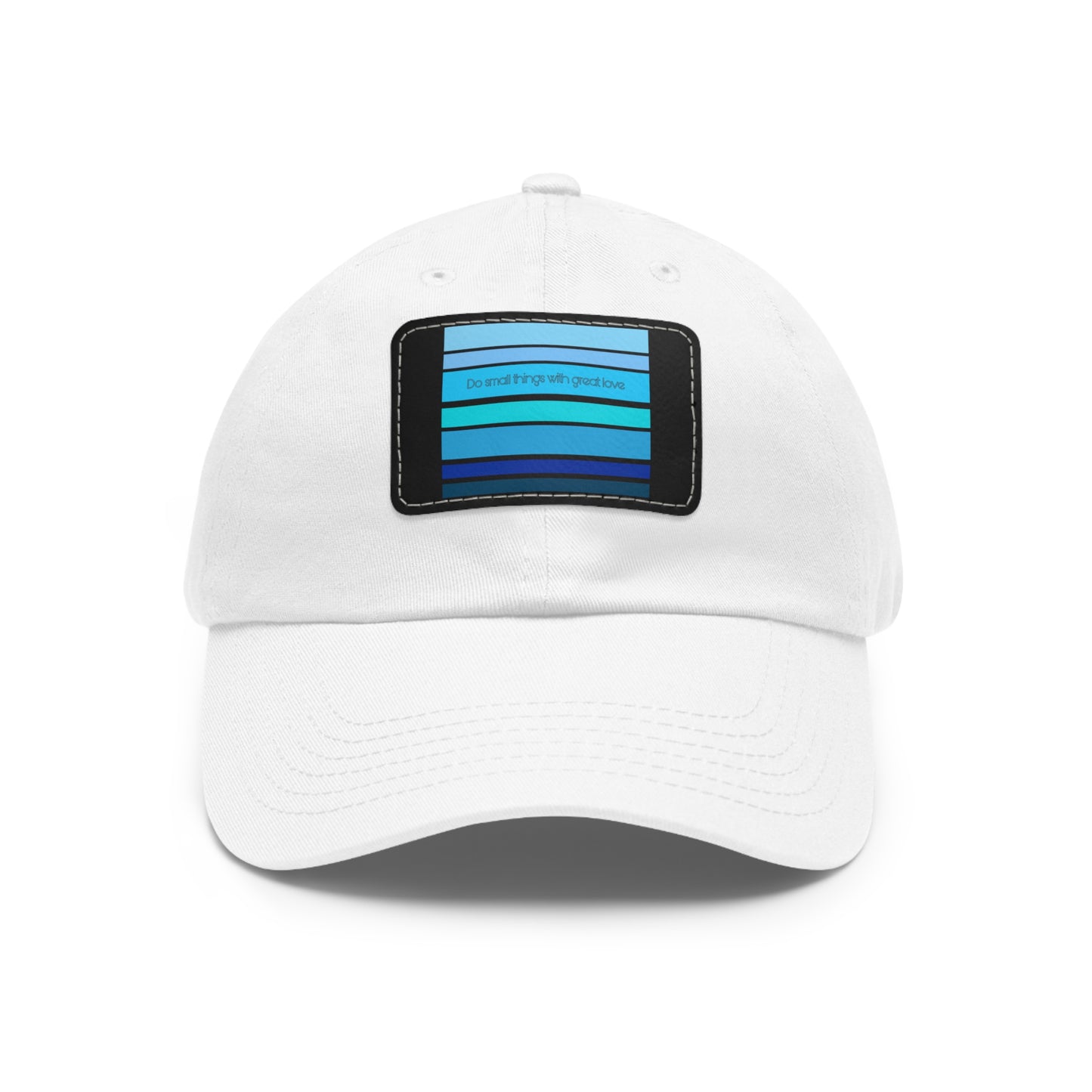 HLC Blue Stripes Dad Hat with Leather Patch (Rectangle)