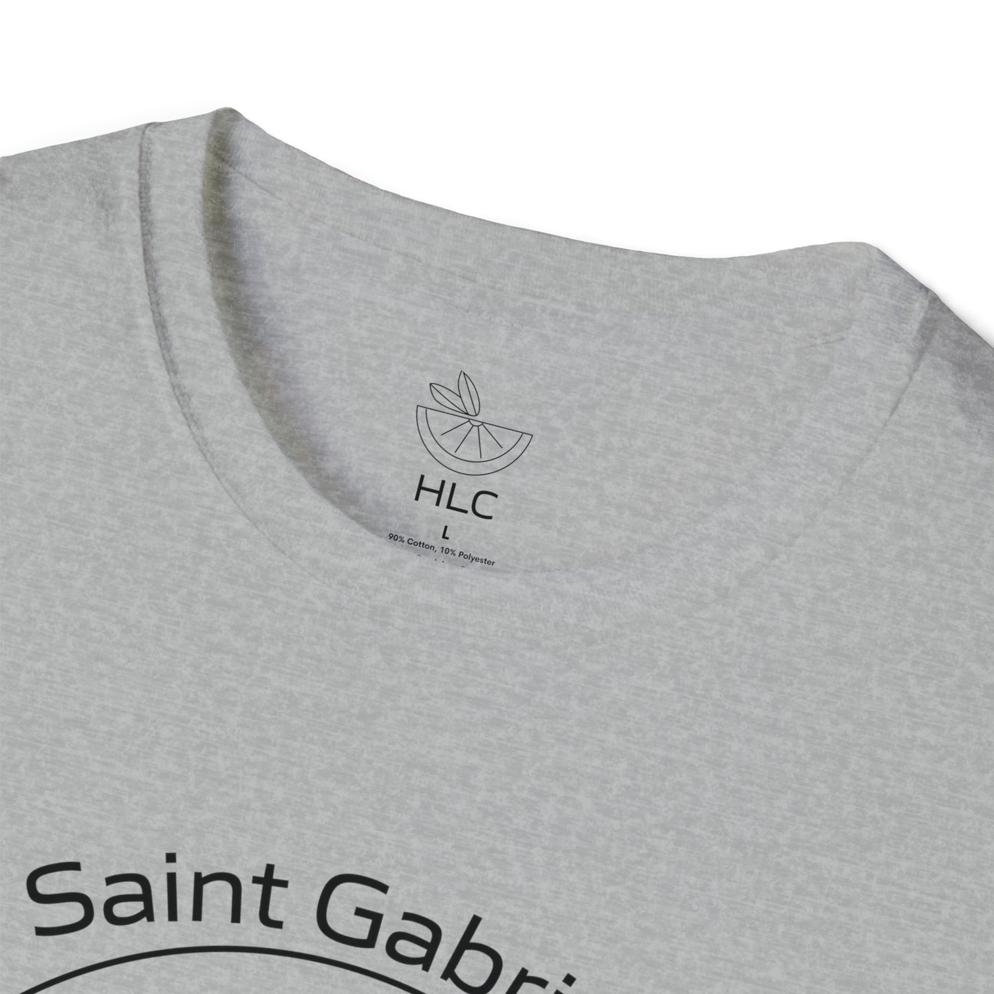 Saint Gabriel Art w/ prayer Unisex Softstyle T-Shirt