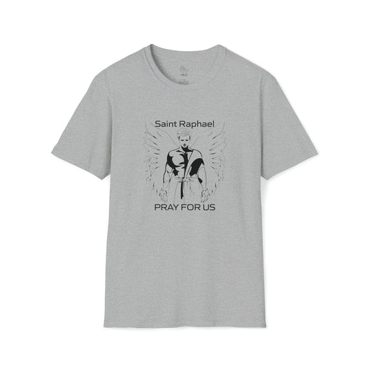 Archangel Saint Raphael Artwork w/ prayer Unisex Softstyle T-Shirt