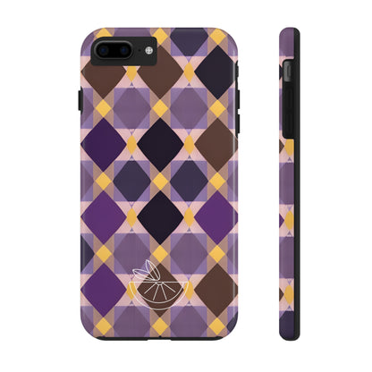 Purple Geo Plaid Tough Phone Cases