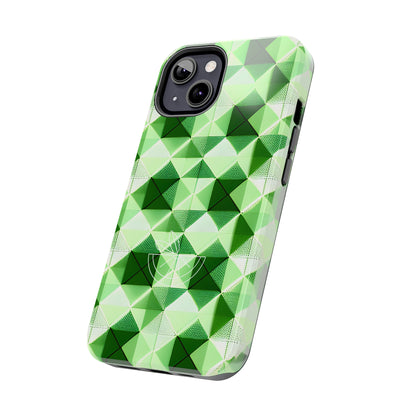 Go Green and White! Geo Print Tough Phone Cases