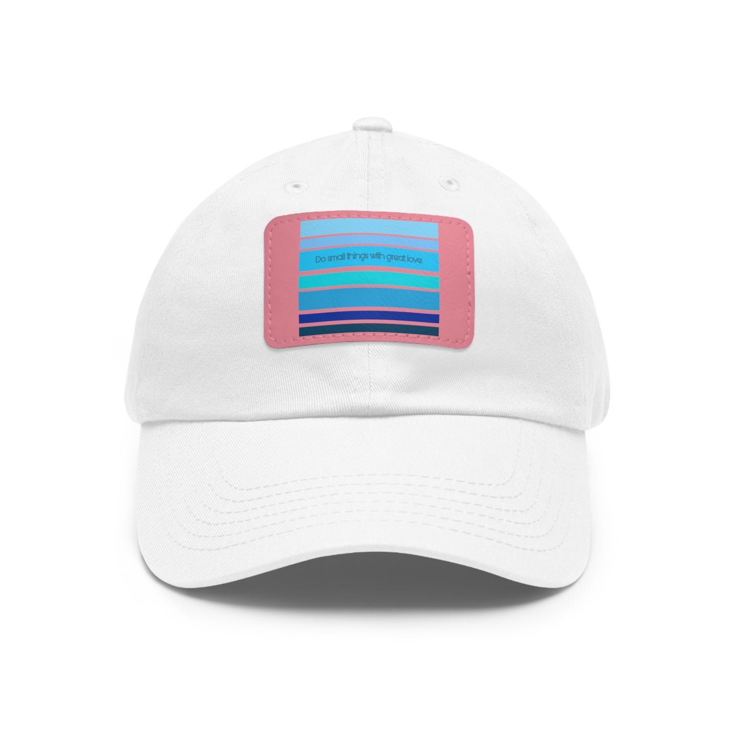 HLC Blue Stripes Dad Hat with Leather Patch (Rectangle)