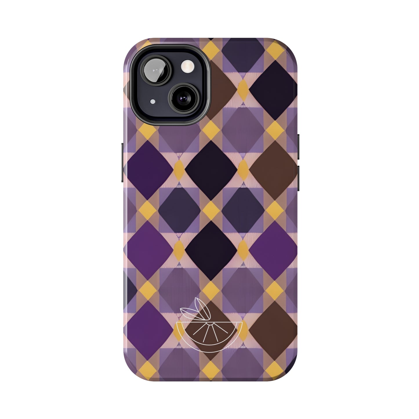 Purple Geo Plaid Tough Phone Cases