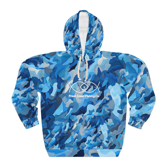 Fresh Coast Fishing Co.Water Camo Unisex Pullover Hoodie (AOP)