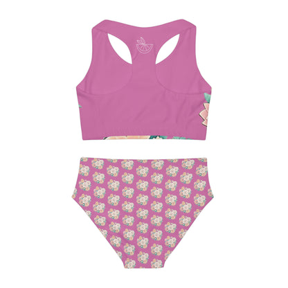 Flowers Girls Two Piece Swimsuit (AOP)