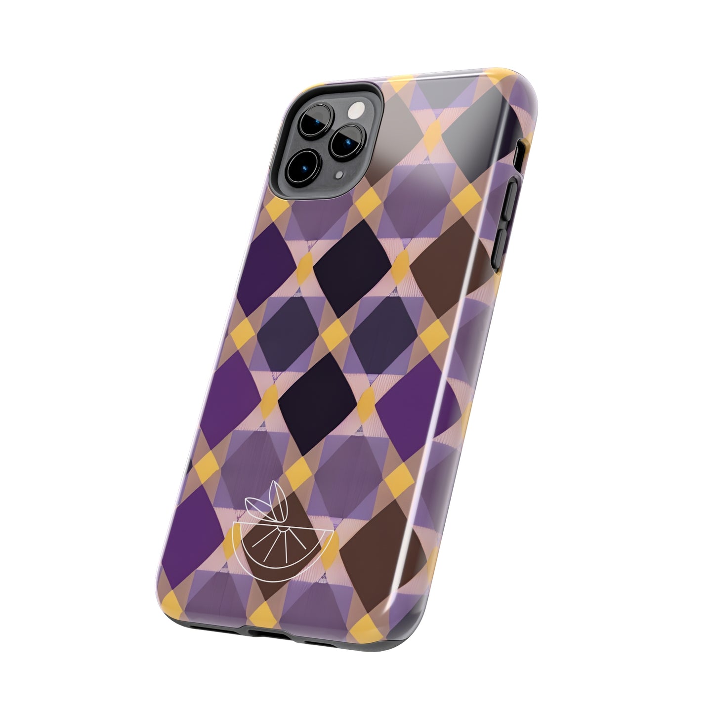 Purple Geo Plaid Tough Phone Cases