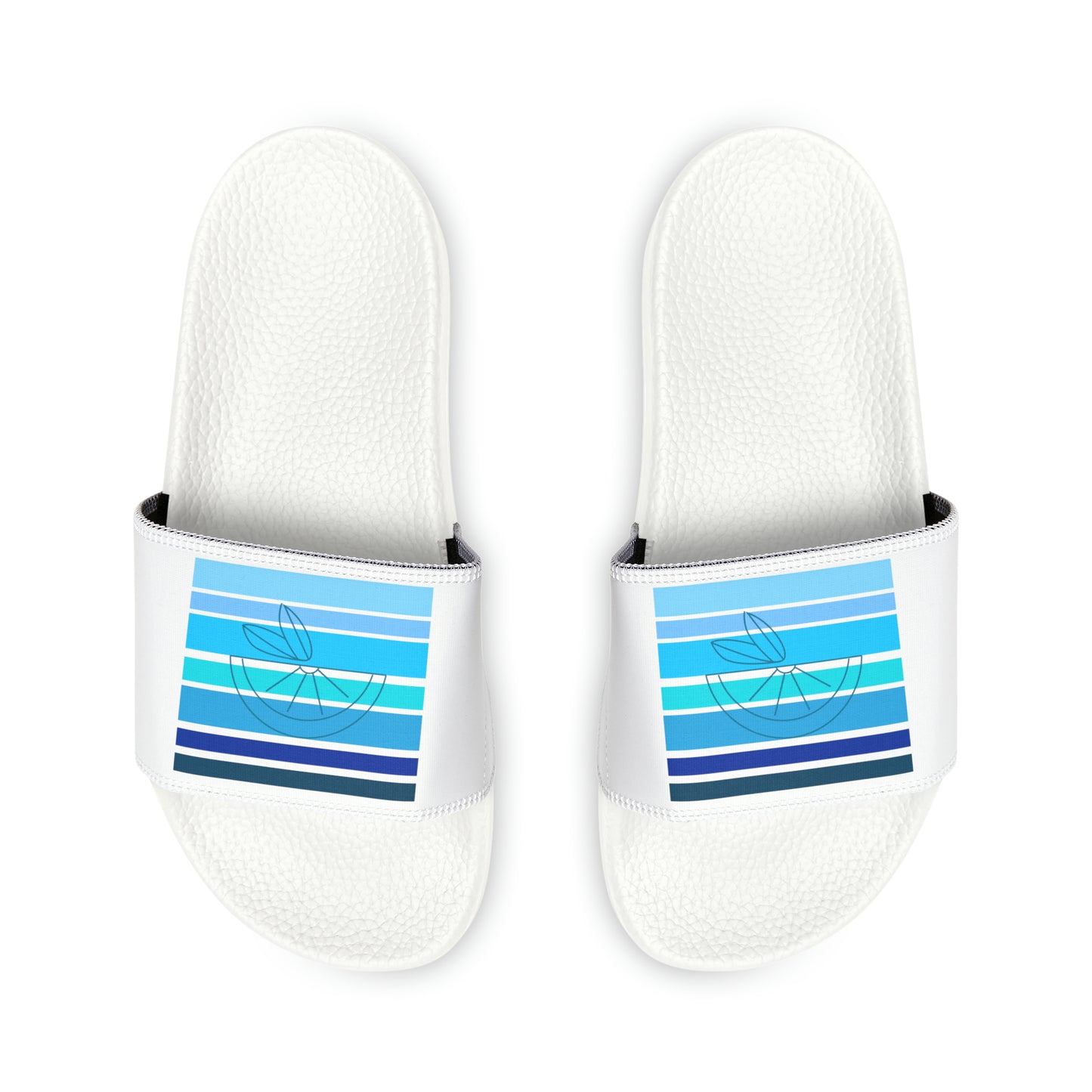 HLC Blue Stripes Youth PU Slide Sandals