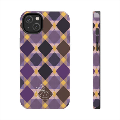 Purple Geo Plaid Tough Phone Cases