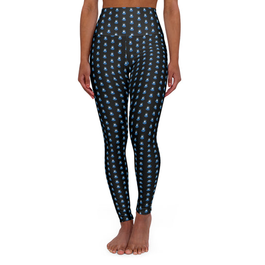 Hail Mary Fine Print Black High Waisted Yoga Leggings (AOP)