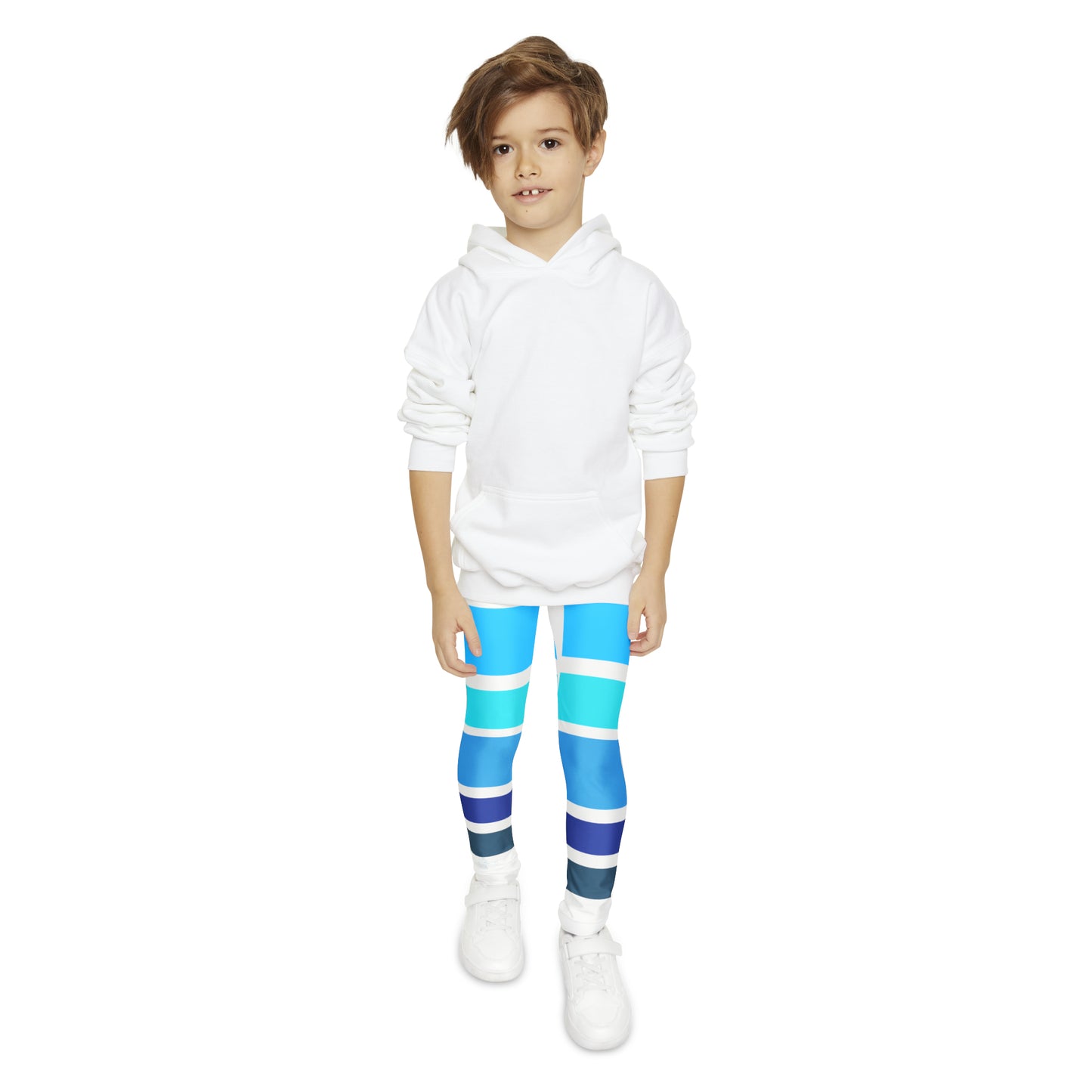 HLC Blue Stripes Youth Full-Length Leggings (AOP)