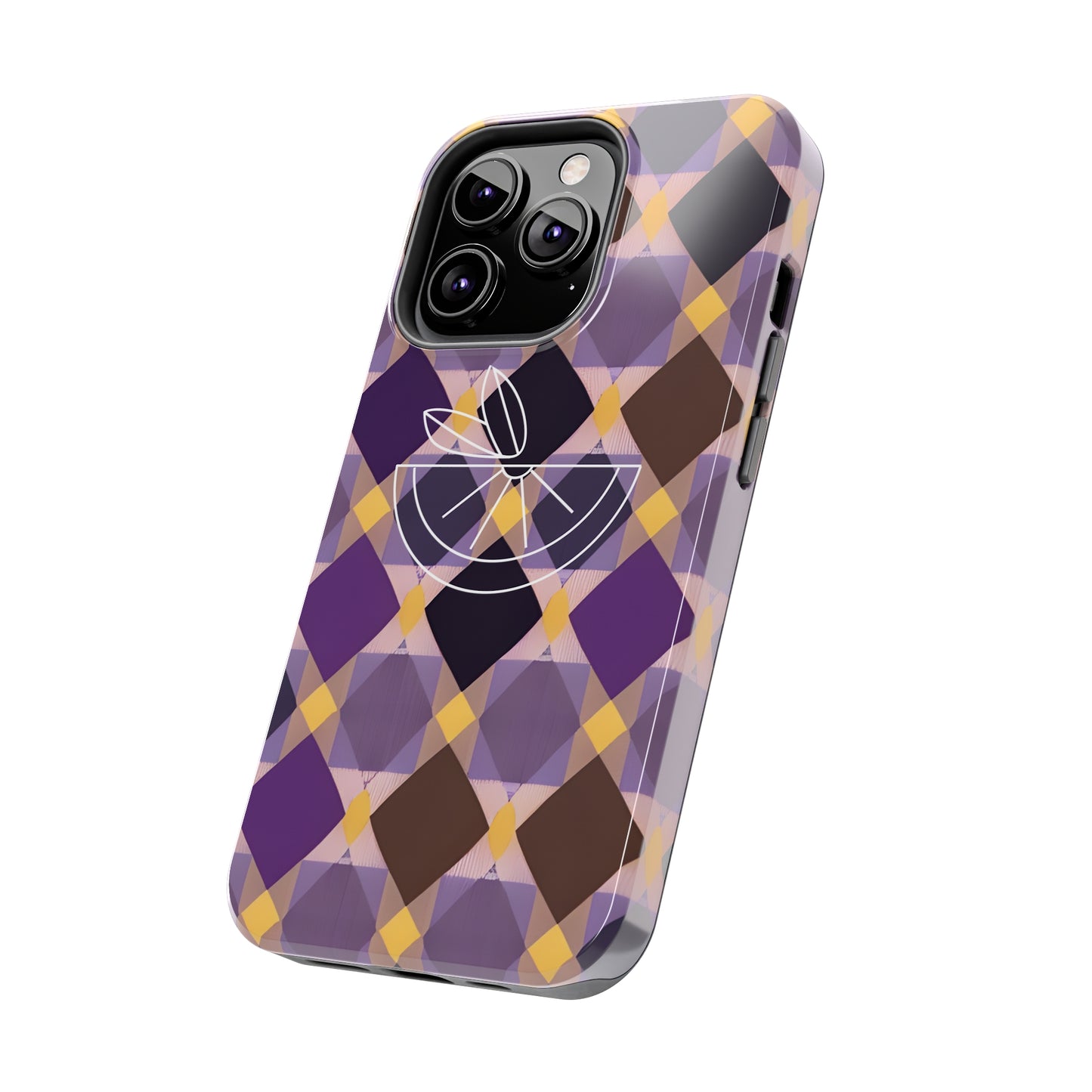 Purple Geo Plaid Tough Phone Cases