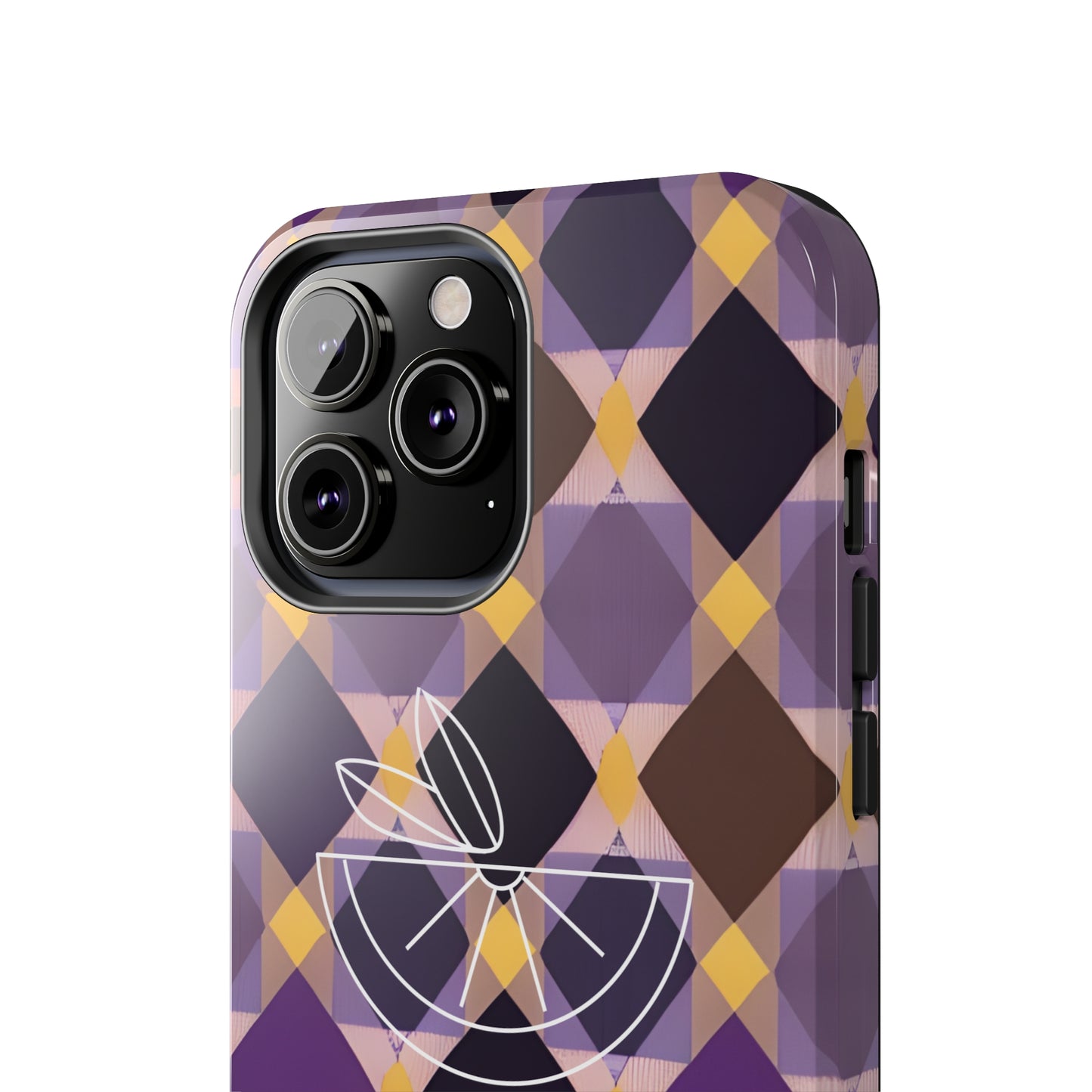 Purple Geo Plaid Tough Phone Cases