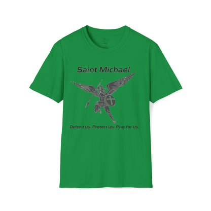 Archangel Saint Michael Art Design w/ prayer Unisex Softstyle T-Shirt