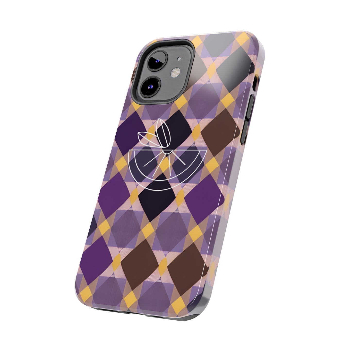 Purple Geo Plaid Tough Phone Cases