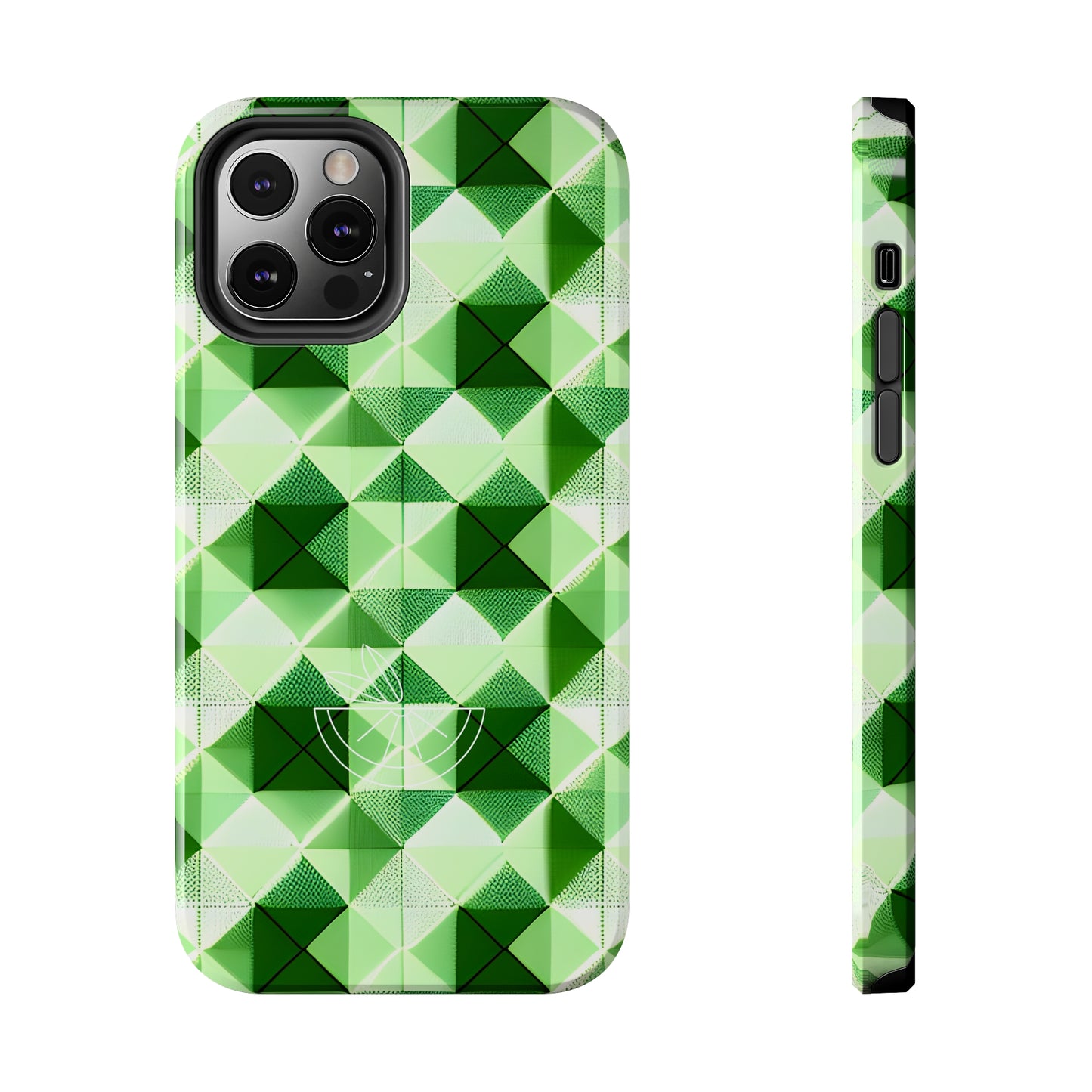 Go Green and White! Geo Print Tough Phone Cases