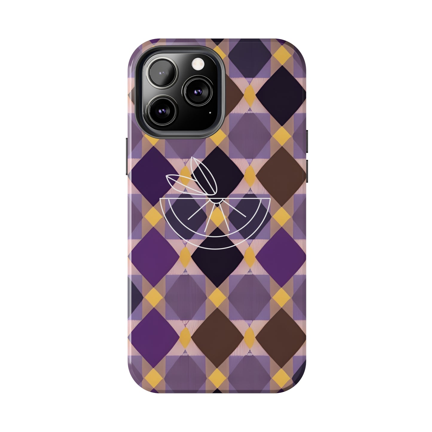 Purple Geo Plaid Tough Phone Cases