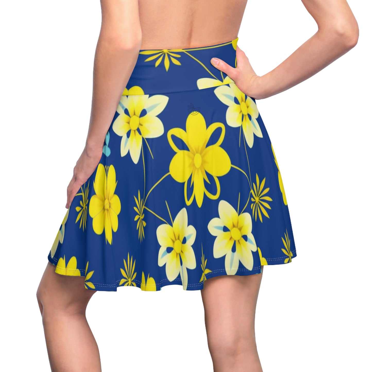 Vintage Yellow Flowers Women's Skater Skirt (AOP)