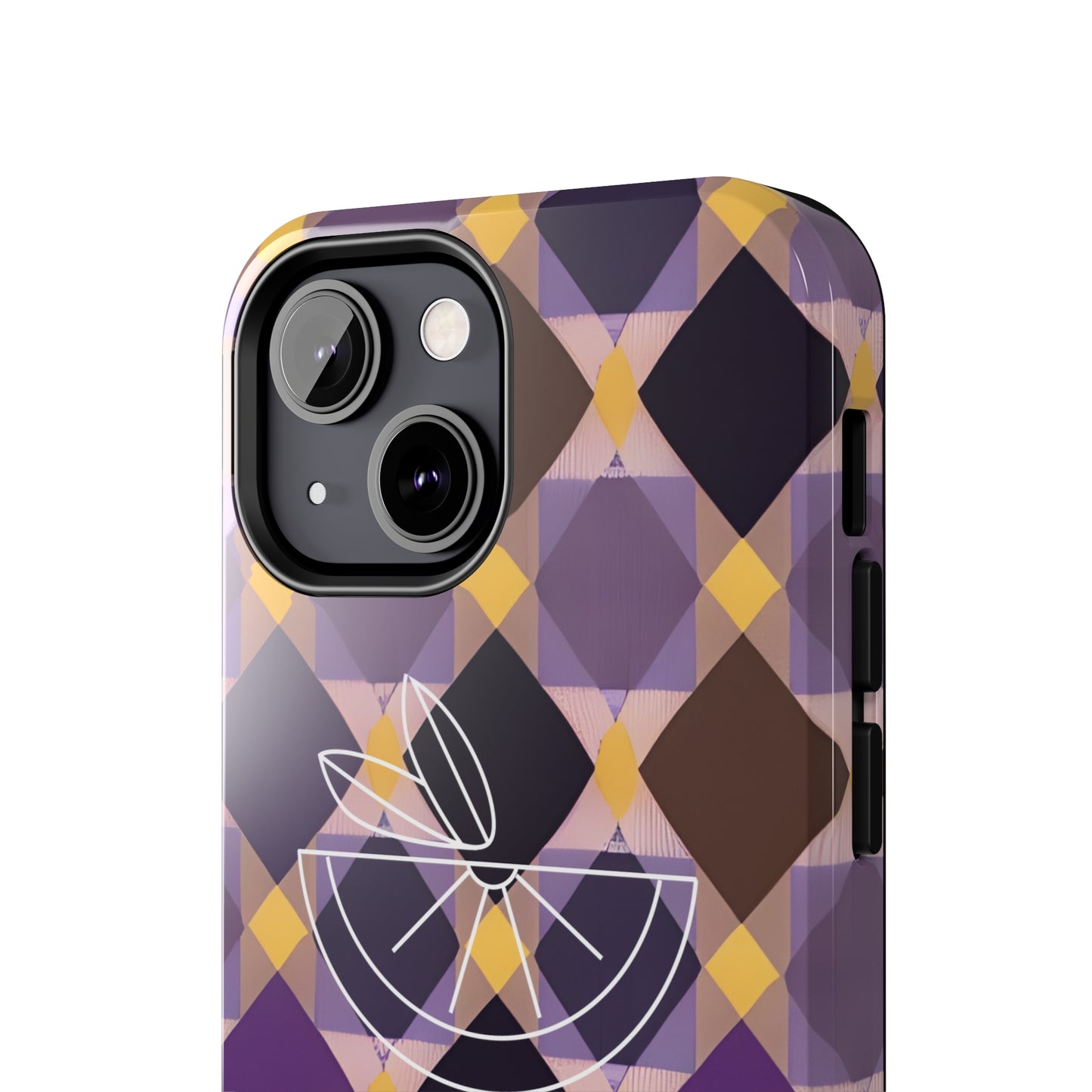 Purple Geo Plaid Tough Phone Cases