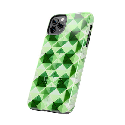 Go Green and White! Geo Print Tough Phone Cases