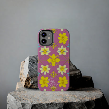 Vintage Yellow Flowers Tough Phone Cases