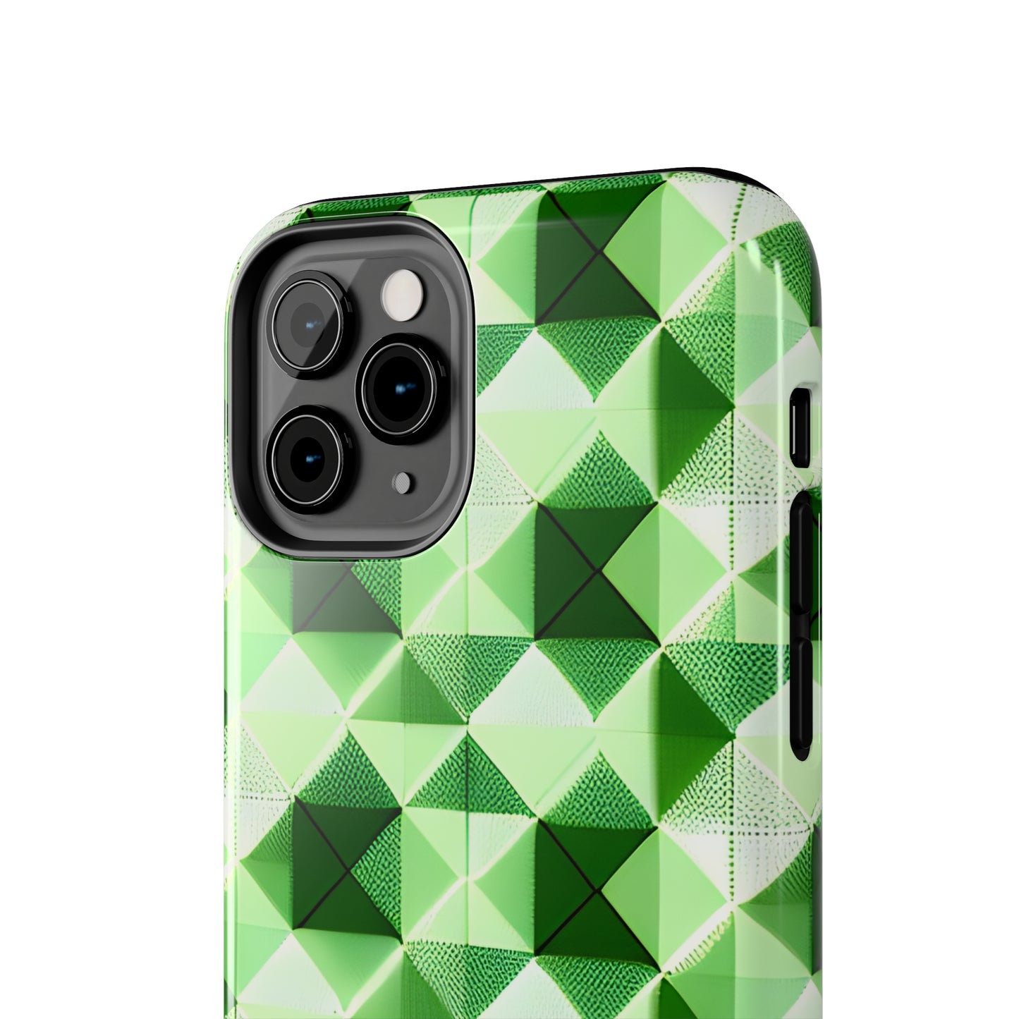 Go Green and White! Geo Print Tough Phone Cases