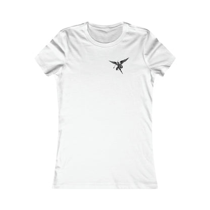 Archangels Saint Michael ANGEL ONLY ON Front w BACK prayer Women's Favorite Tee