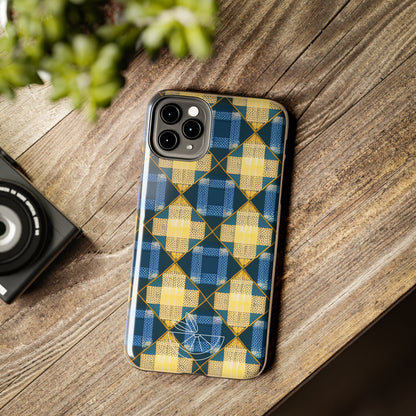 Blue and Gold Tough Phone Cases