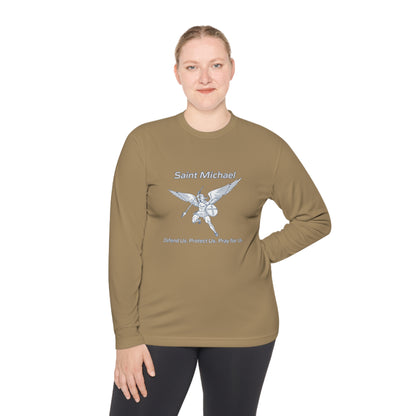 Archangel Saint Michael w/ prayer Unisex Lightweight Long Sleeve Tee