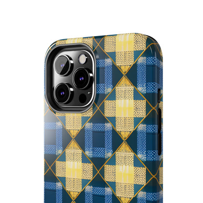 Blue and Gold Tough Phone Cases