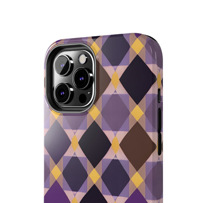 Purple Geo Plaid Tough Phone Cases