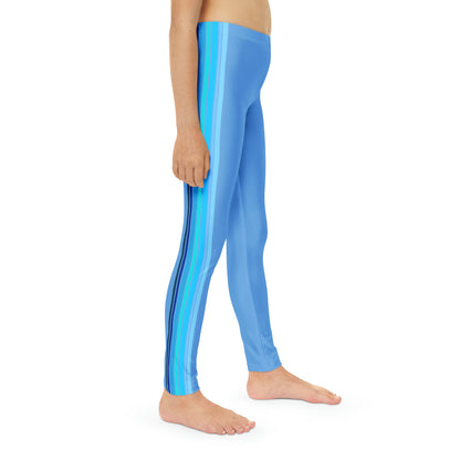 HLC Blue Stripes Youth Full-Length Leggings (AOP)