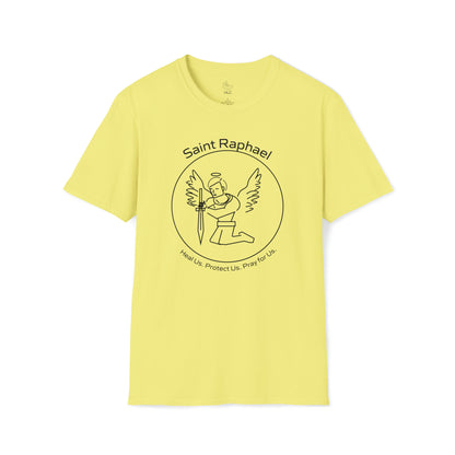 Archangel Saint Raphael w/ prayer Unisex Softstyle T-Shirt