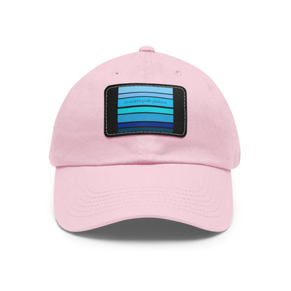 HLC Blue Stripes Dad Hat with Leather Patch (Rectangle)