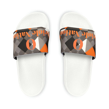 Orioles Fan Geo Print Youth PU Slide Sandals