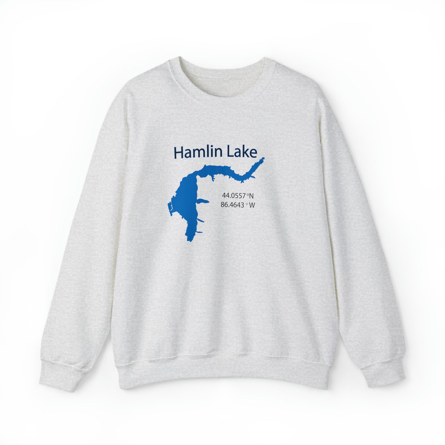 HLC Hamlin Lake Map Unisex Heavy Blend™ Crewneck Sweatshirt