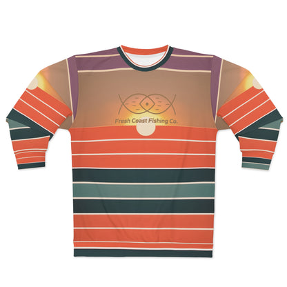 Fresh Coast Fishing Co. Sunset Stripes Unisex Sweatshirt (AOP)