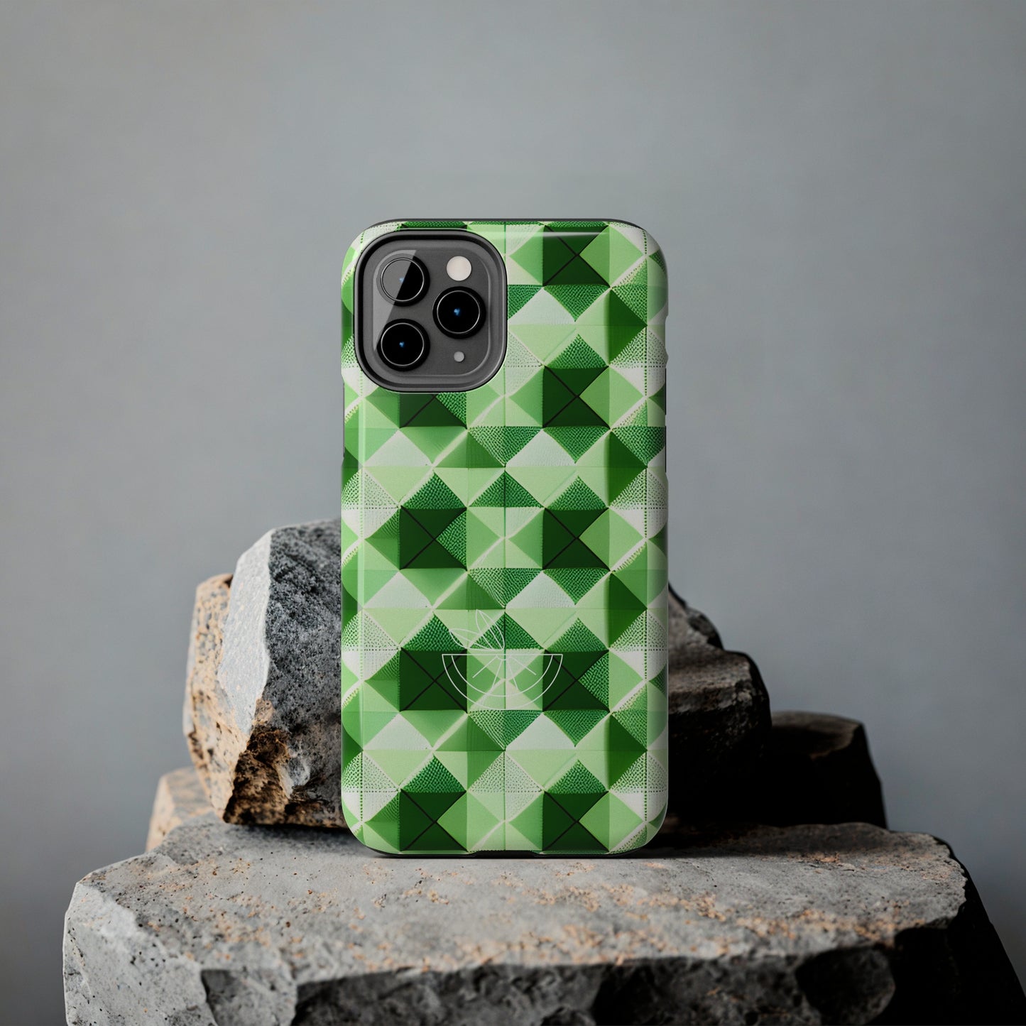 Go Green and White! Geo Print Tough Phone Cases