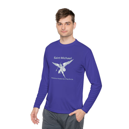 Archangel Saint Michael w/ prayer Unisex Lightweight Long Sleeve Tee