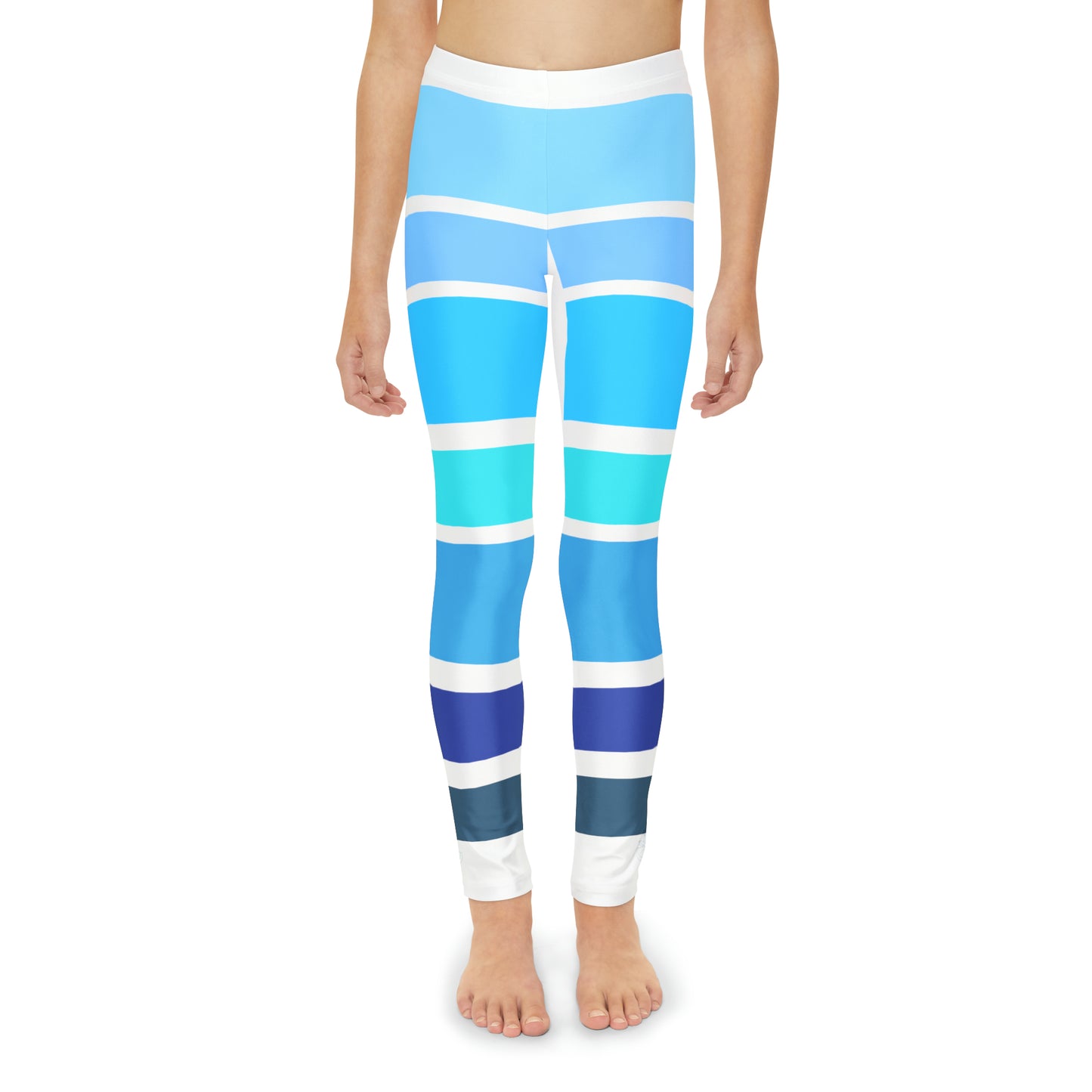 HLC Blue Stripes Youth Full-Length Leggings (AOP)