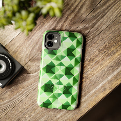 Go Green and White! Geo Print Tough Phone Cases