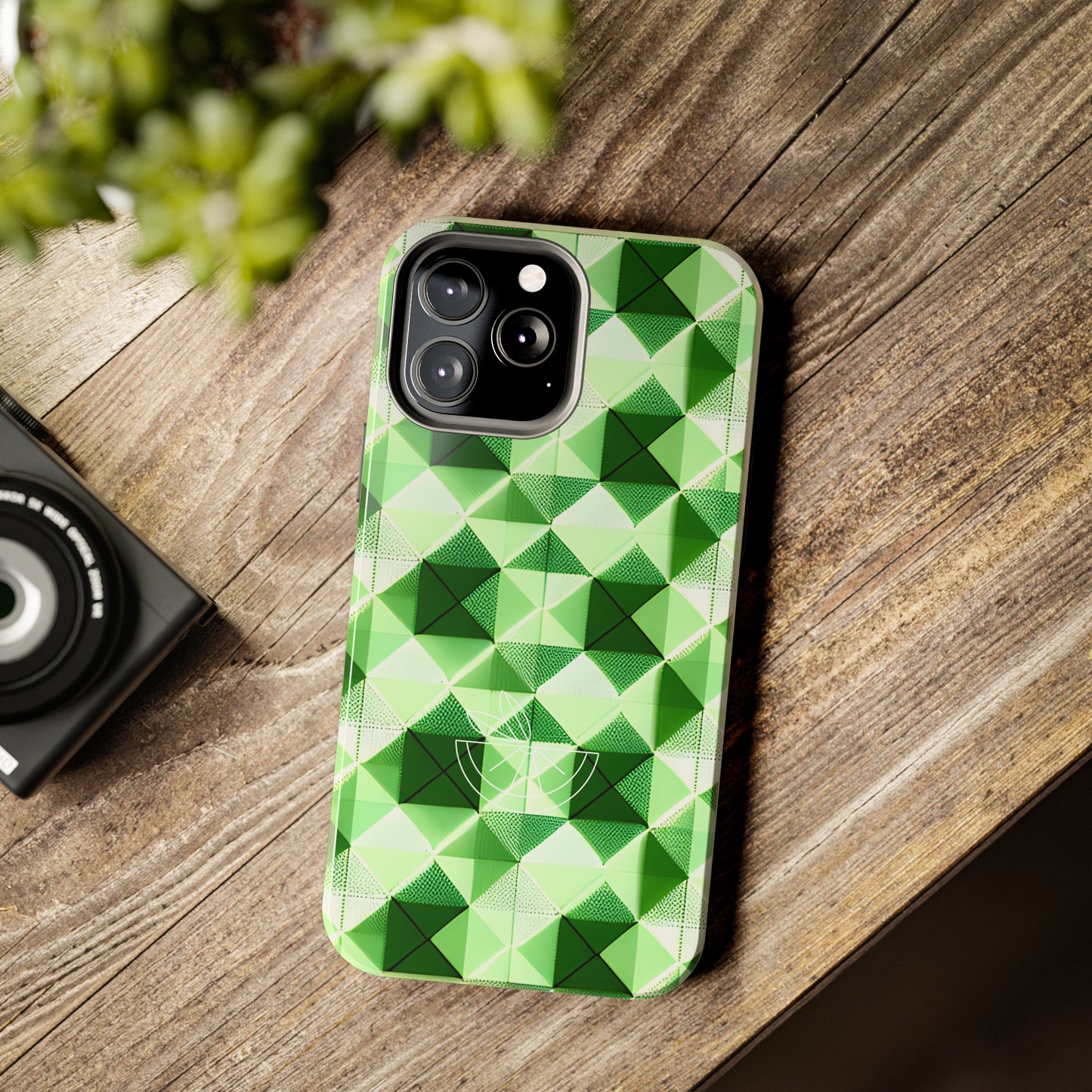 Go Green and White! Geo Print Tough Phone Cases