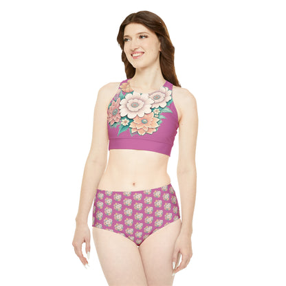 Flowers Sporty Bikini Set (AOP)